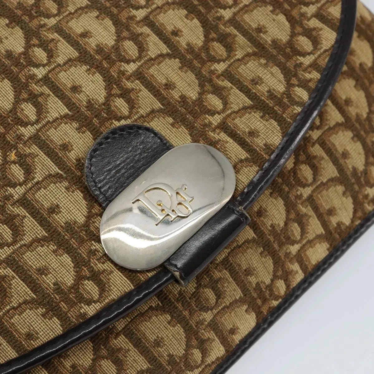 Christian Dior Vintage Trotter Canvas, Beige, Canvas, Shoulder Bag