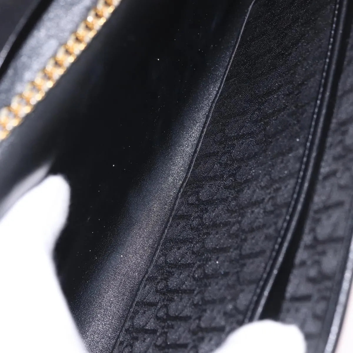 Christian Dior Vintage Honeycomb chain Canvas, Black, Canvas, Shoulder Bag