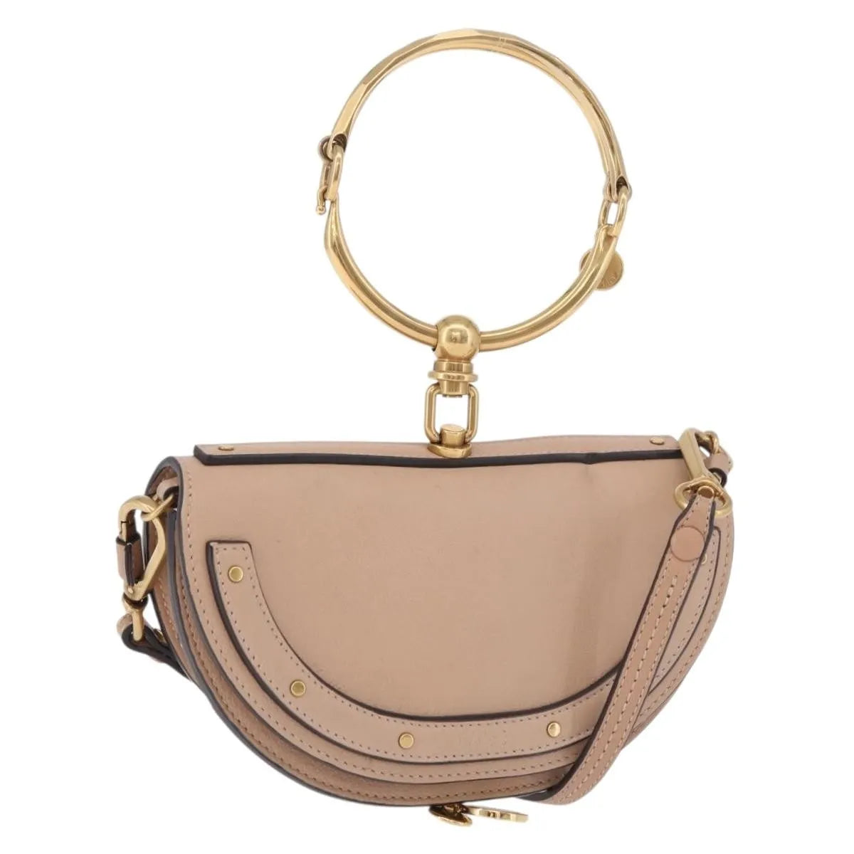 Chloe Nile Minaudière Leather, Pink, Leather, Handbag