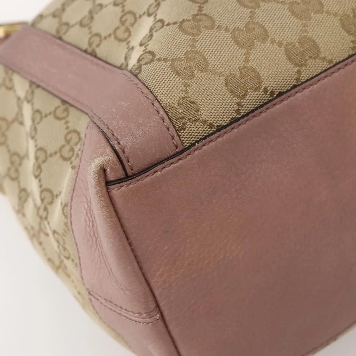 Gucci Vintage Interlocking G Canvas and Leather, Beige, Canvas, Handbag