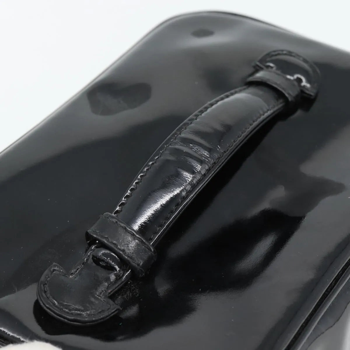 Chanel Vintage Timeless Cosmetic Case Patent, Black, Patent Leather, Handbag
