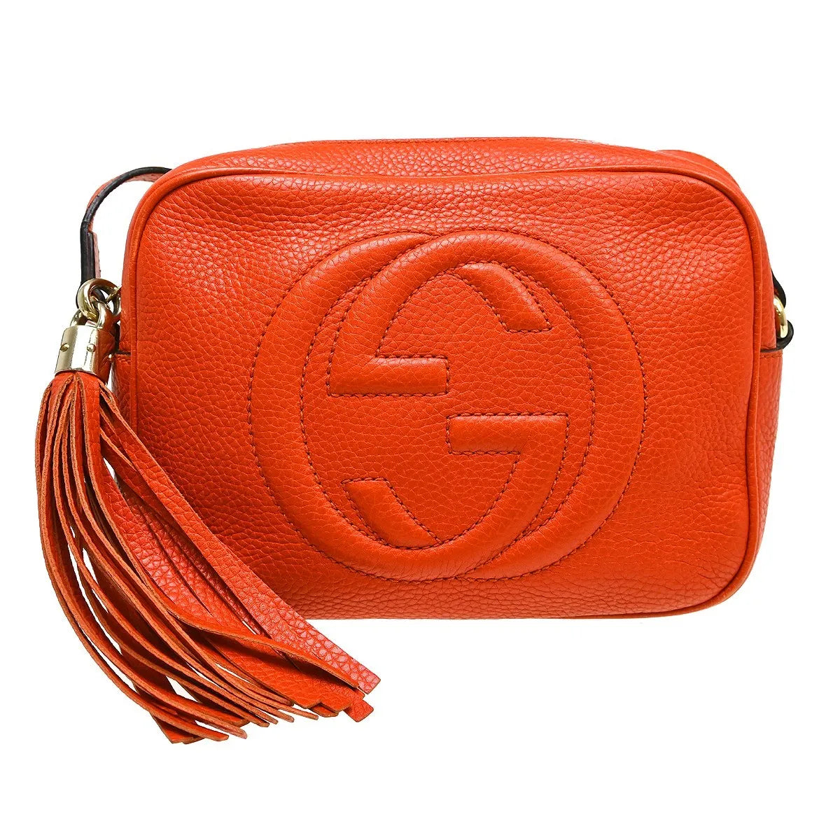 Gucci Soho Disco Leather, Orange, Leather, Shoulder Bag