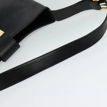 Salvatore Ferragamo Gancio Flap Hobo Leather, Black, Leather, Shoulder Bag