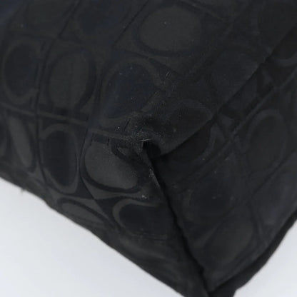Salvatore Ferragamo Gancini Tote Gancini Canvas, Black, Nylon, Tote Bag