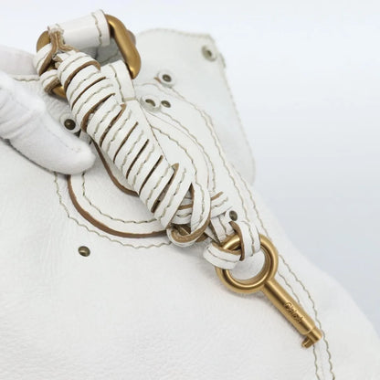 Chloe Paddington Lock Tote Leather, White_gold, Leather, Tote Bag