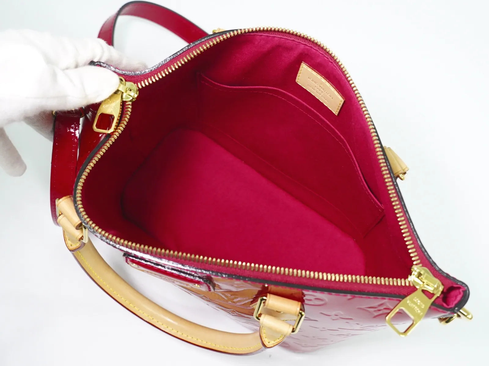 Louis Vuitton Montebello Monogram Vernis, Pink, Patent Leather, Handbag