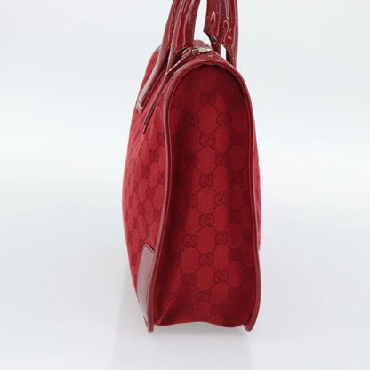 Gucci Structured Top Handle Open Tote GG Canvas, Red, Canvas, Handbag