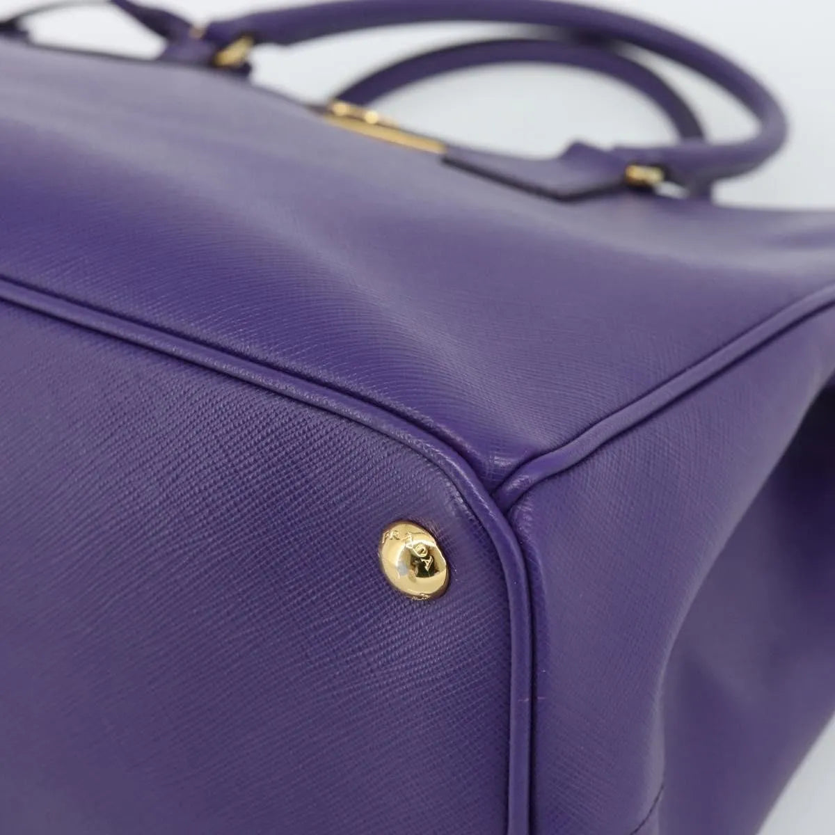 Prada Galleria Double Zip Tote Saffiano Leather, Purple, Leather, Handbag