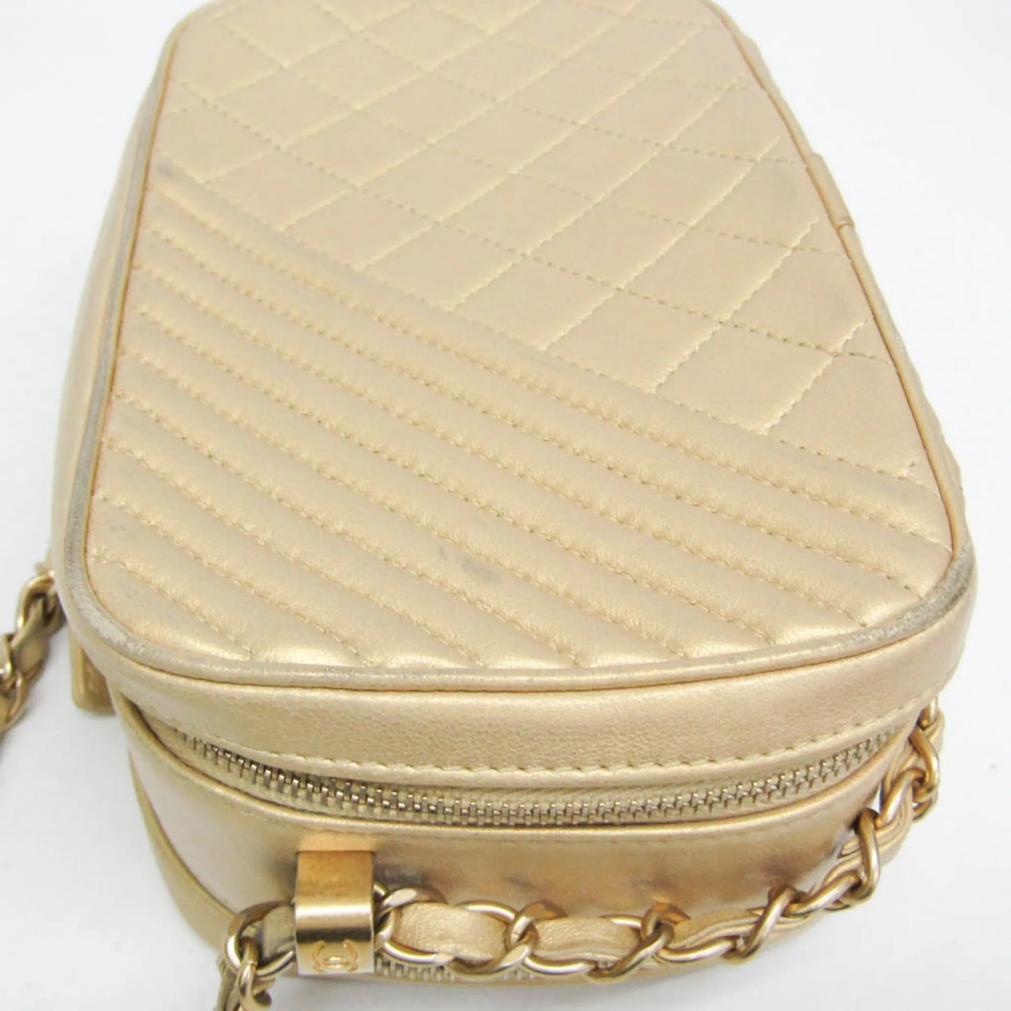 Chanel Coco Boy Camera Quilted Leather, Gold, Leather, Shoulder Bag