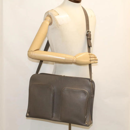 Louis Vuitton Naxos Leather, Gray, Leather, Shoulder Bag