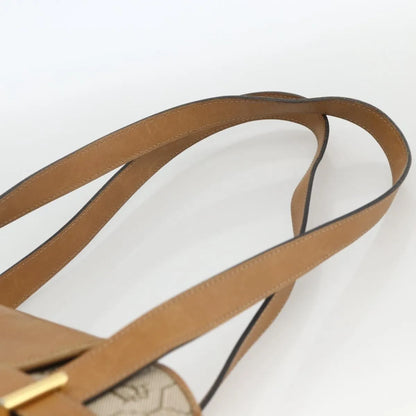 Christian Dior Vintage Honeycomb Canvas and Leather, Beige, Canvas, Shoulder Bag