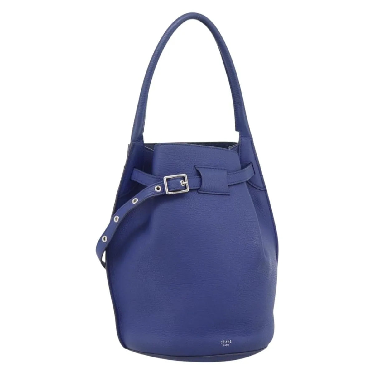 Celine Big Bag Bucket Leather, Blue, Leather, Handbag