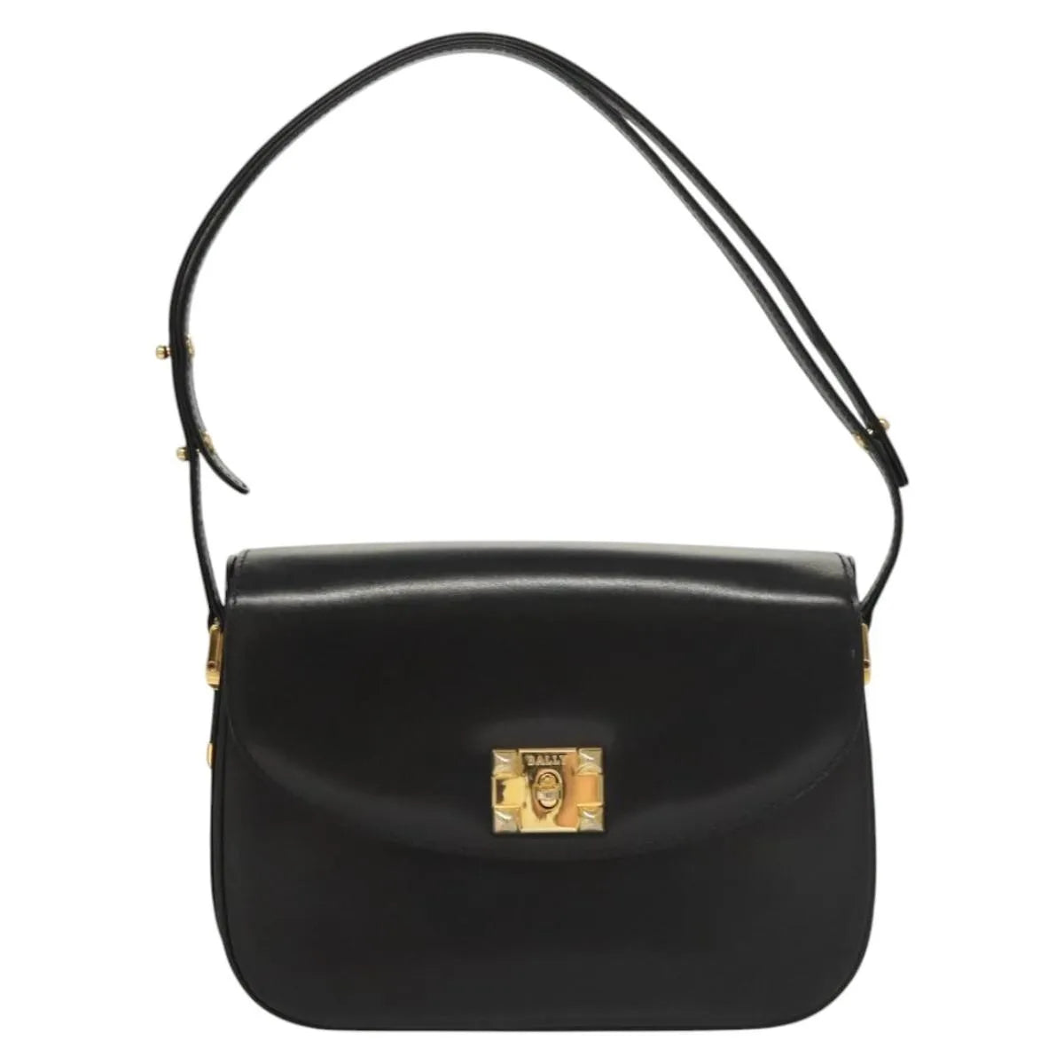Bally Vintage Leather, Black, Leather, Shoulder Bag