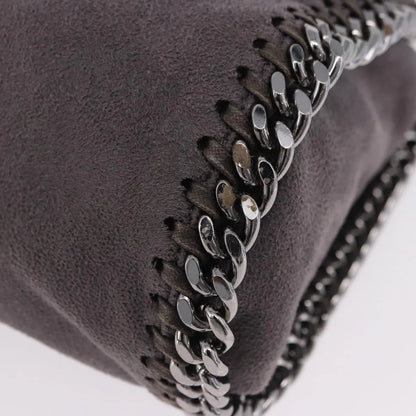 Stella McCartney Falabella Fold Over Faux Leather, Gray, Polyester, Shoulder Bag