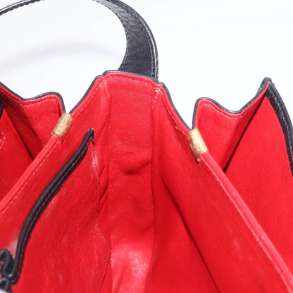Celine Vintage Circle Logo Leather, Black, Leather, Shoulder Bag