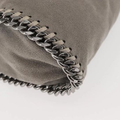 Stella McCartney Falabella Fold Over Faux Suede, Gray, Synthetic, Shoulder Bag