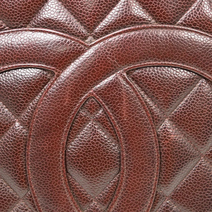 Chanel Medallion Tote Quilted Caviar, Burgundy, Leather, Tote Bag