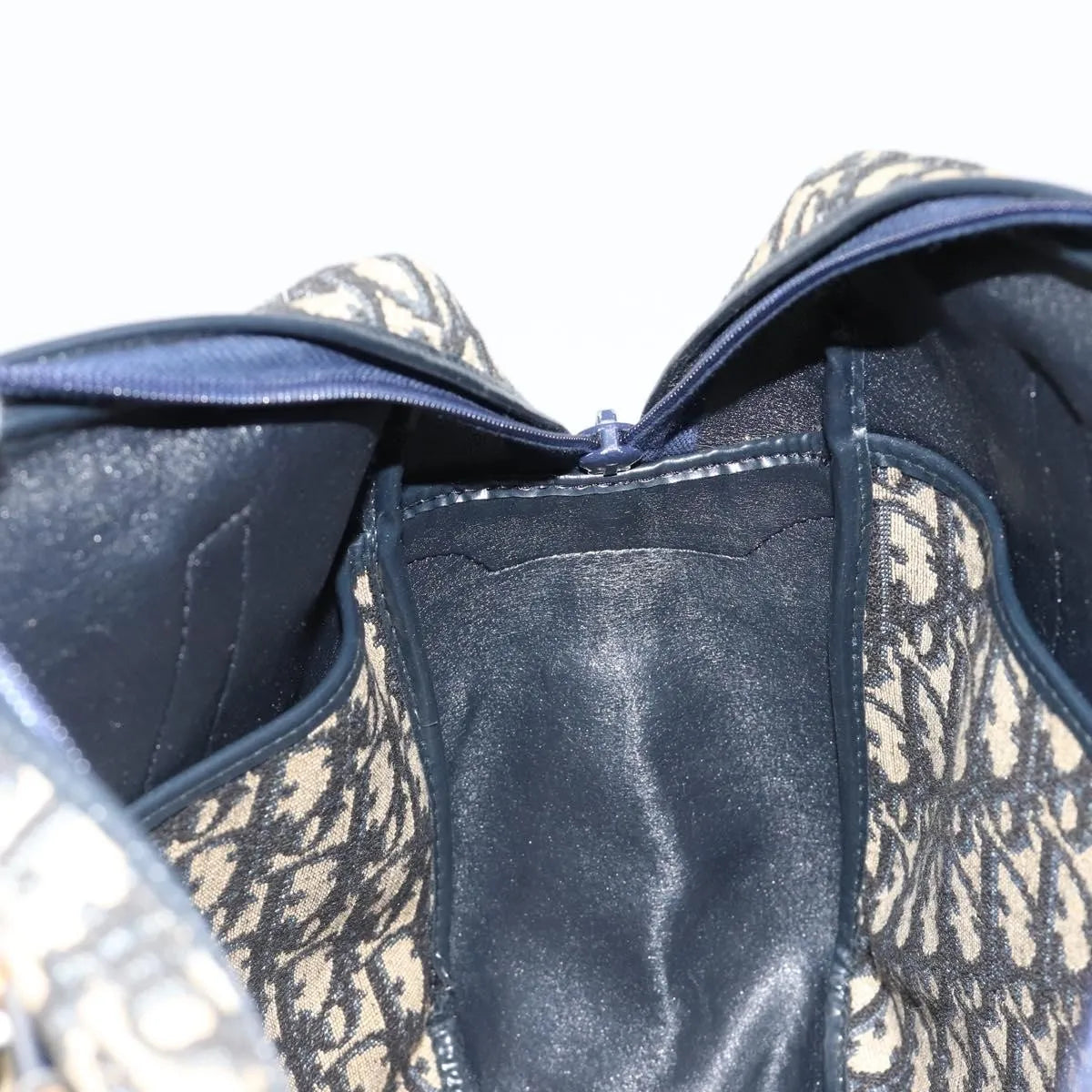 Christian Dior Vintage Trotter Boston Diorissimo Canvas, Navy, Canvas, Handbag