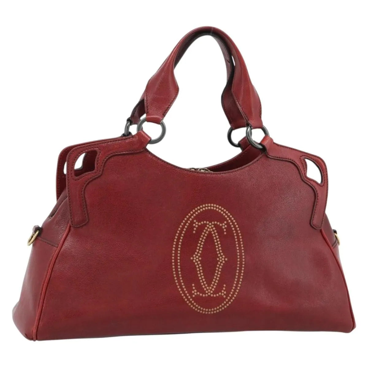 Cartier Marcello Leather, Red, Leather, Handbag