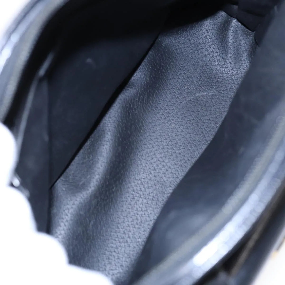 Celine Circle Logo Leather, Black, Leather, Handbag
