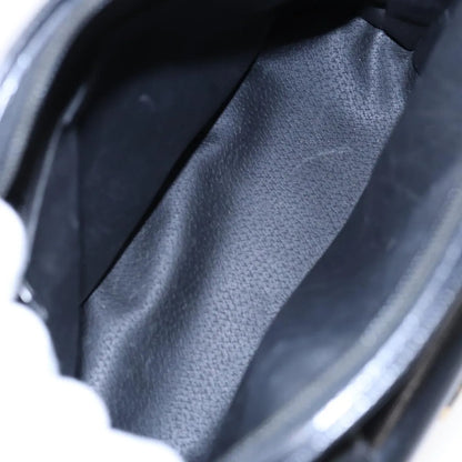 Celine Circle Logo Leather, Black, Leather, Handbag