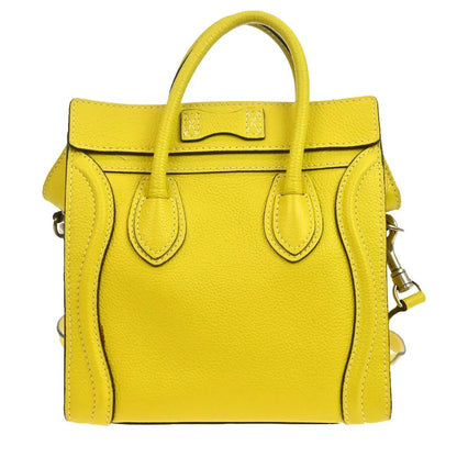Celine Luggage Grainy Leather, Yellow, Leather, Tote Bag