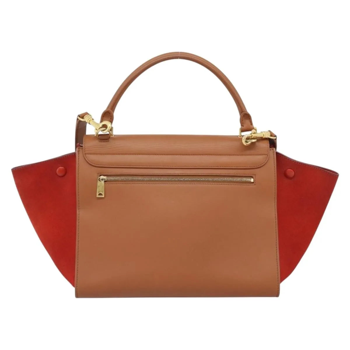Celine Trapeze Leather with Suede, Brown, Leather, Handbag