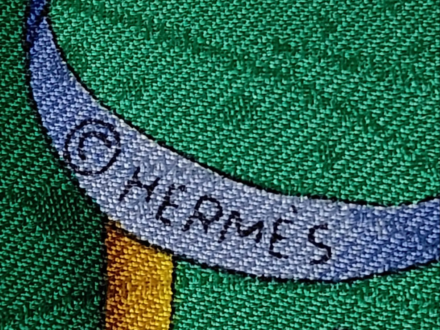 Hermes Carré 90 Silk multicolor, Green, Silk, Scarf