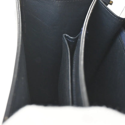 Celine Horse Carriage Canvas and Leather, Navy, Canvas, Shoulder Bag