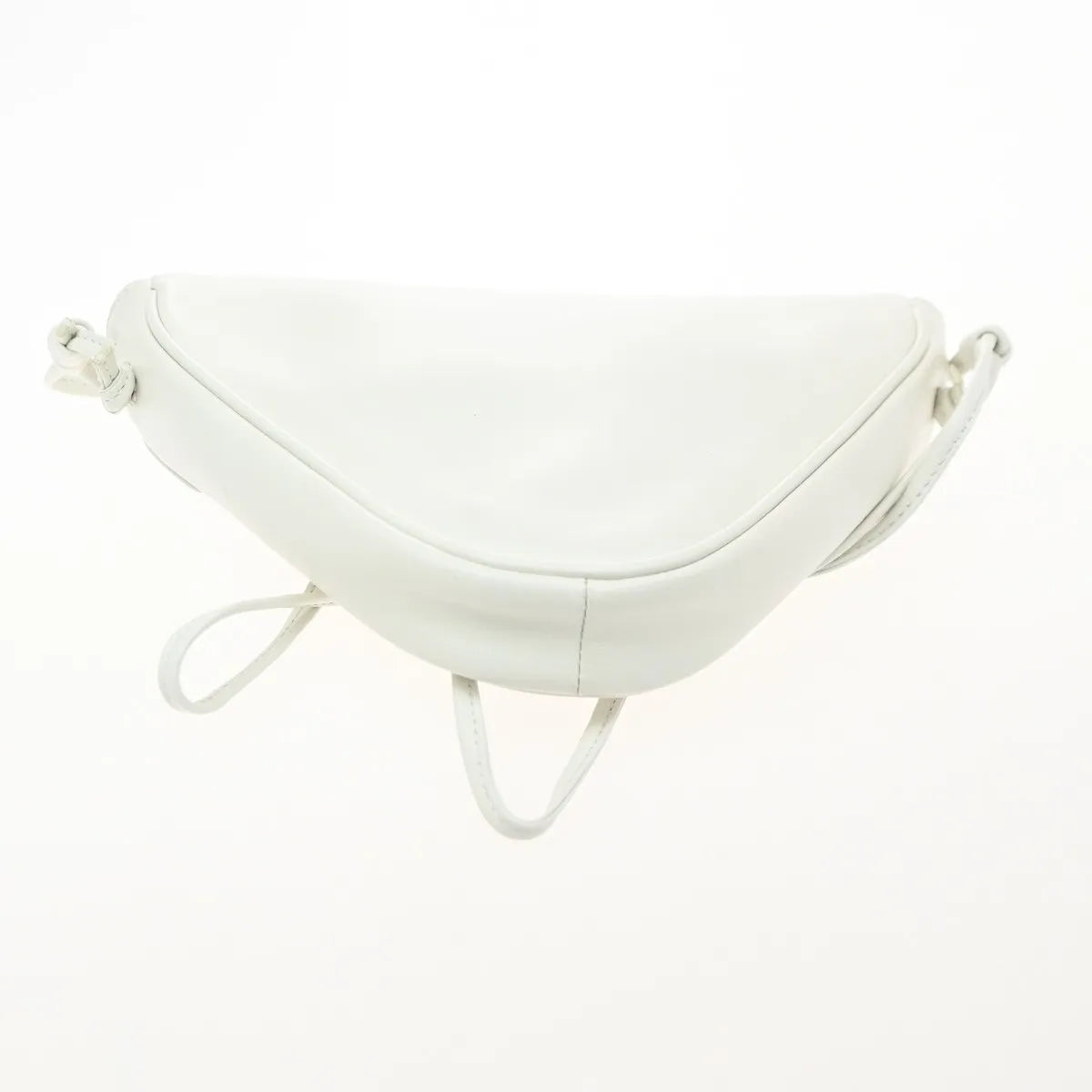 Celine Triangle Leather, White, Leather, Shoulder Bag