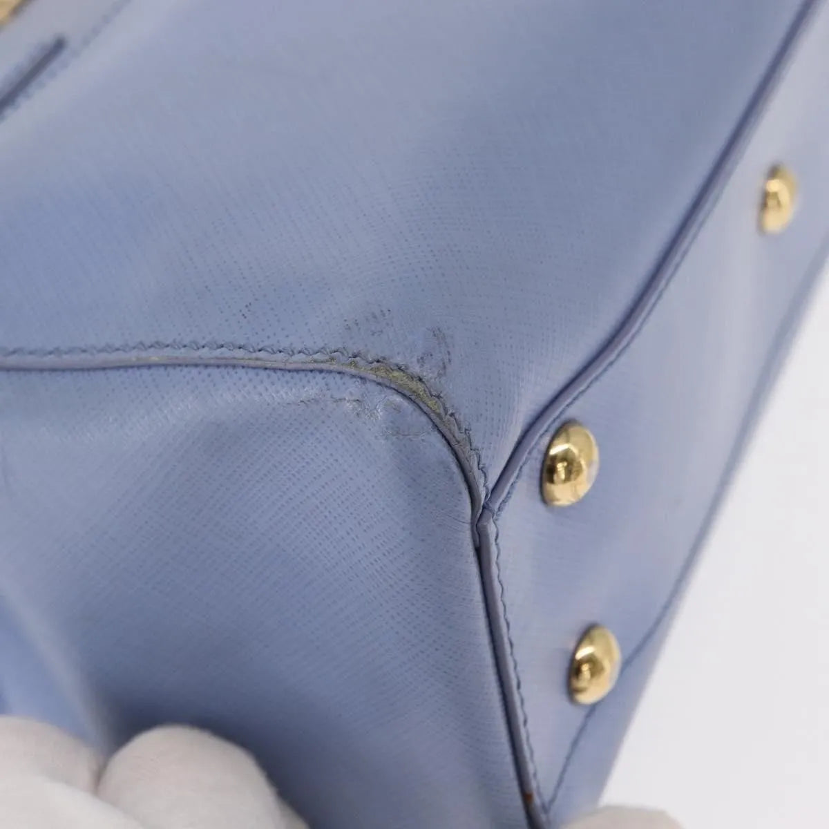 Salvatore Ferragamo Beky Tote Saffiano Leather, Blue, Leather, Handbag
