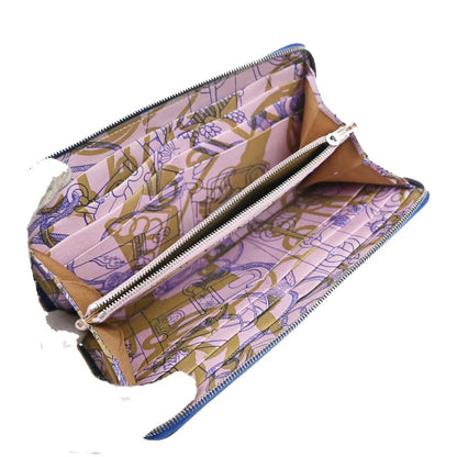 Hermes Azap Zip Around Silk'in Epsom, Blue, Leather, Wallet