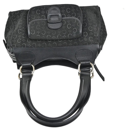 Celine C Macadam Suede, Black, Suede, Shoulder Bag
