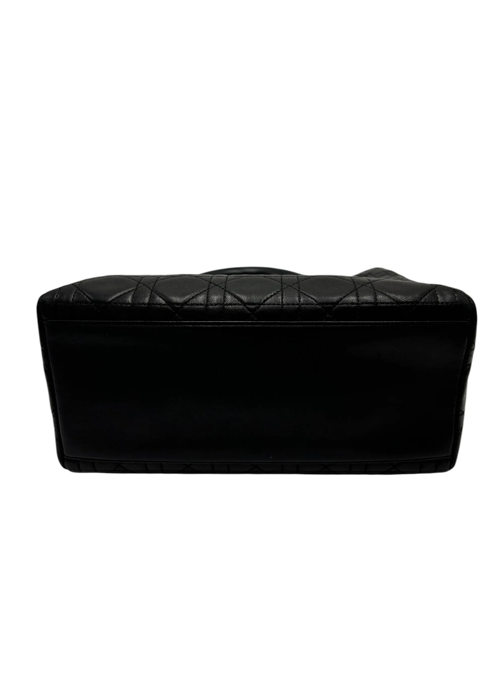 Christian Dior Vintage Lady Dior Leather, Black, Leather, Handbag
