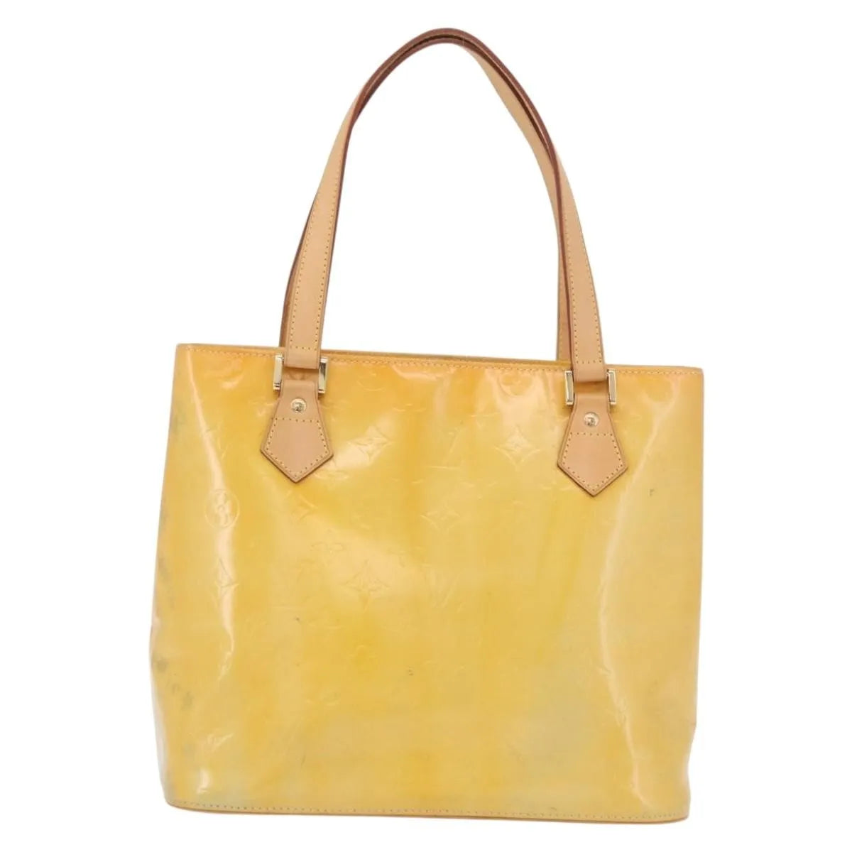 Louis Vuitton Houston Monogram Vernis, Yellow, Patent Leather, Handbag