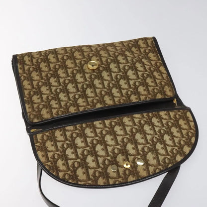 Christian Dior Vintage Trotter Flap Canvas, Brown, Canvas, Shoulder Bag