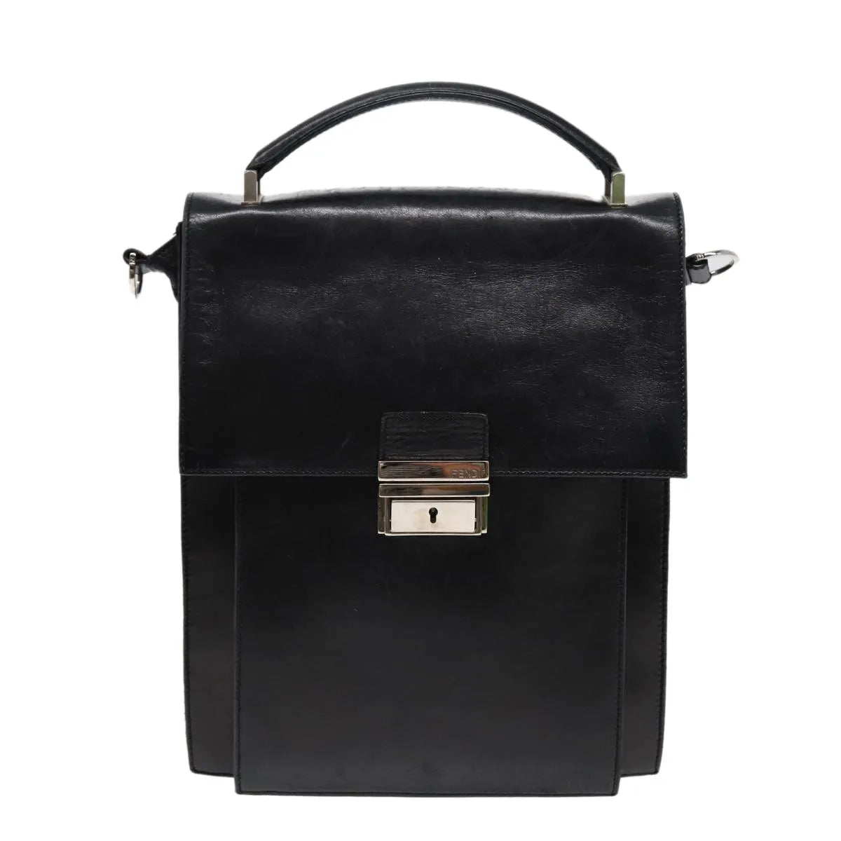 Fendi Vintage Leather, Black, Leather, Handbag