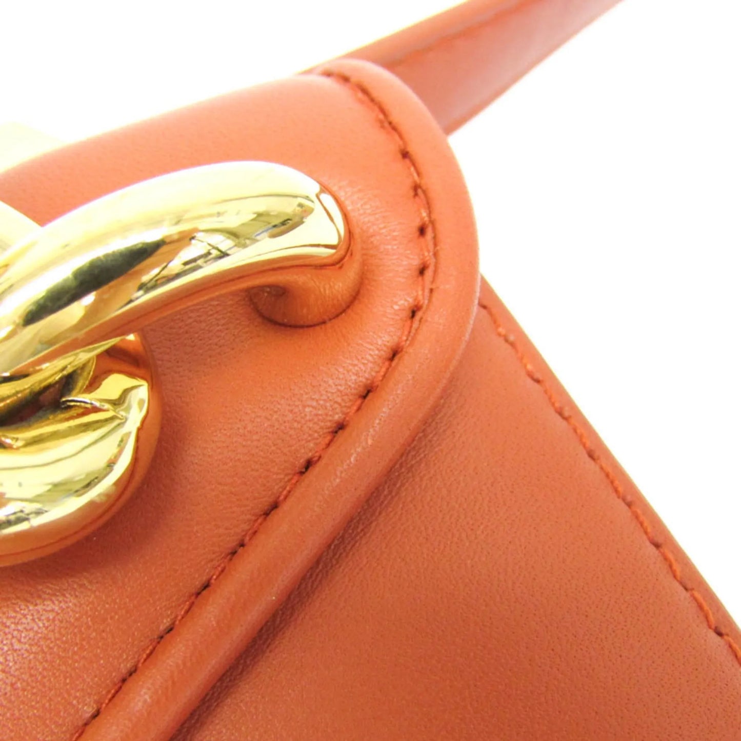 Bottega Veneta Mount Leather, Orange, Leather, Shoulder Bag