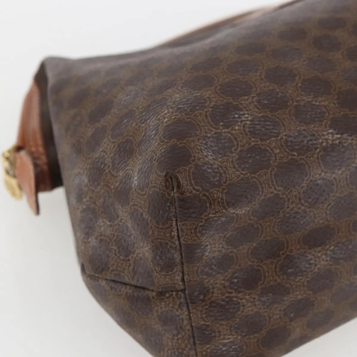 Celine Macadam Pochette Canvas, Brown, Canvas, Clutch