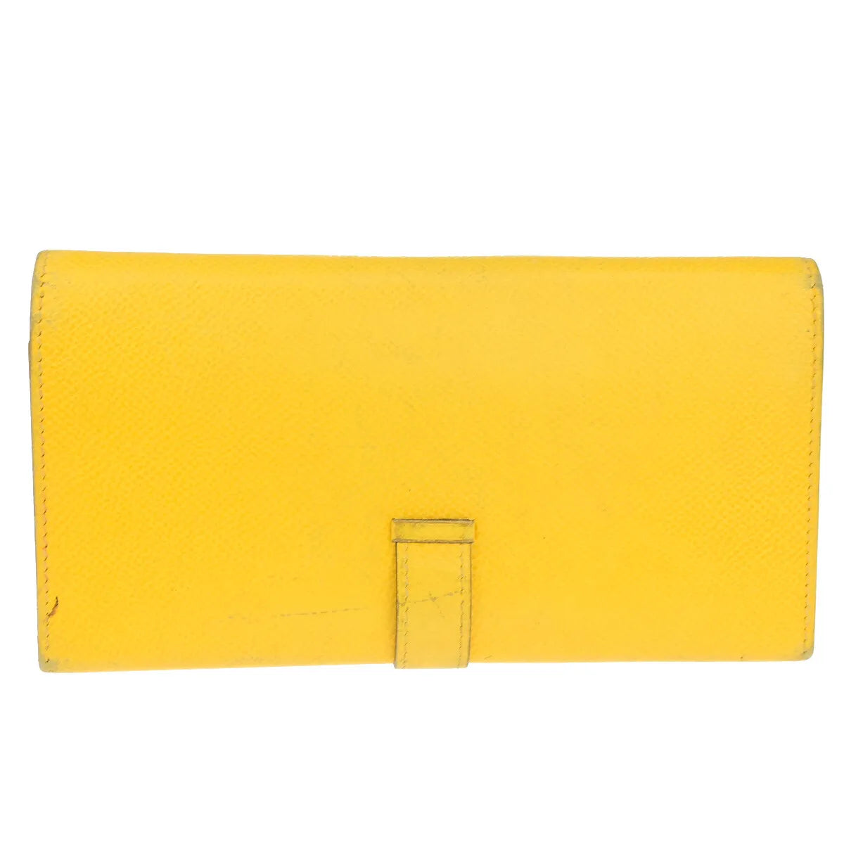 Hermes Bearn Trifold Epsom, Yellow, Leather, Wallet