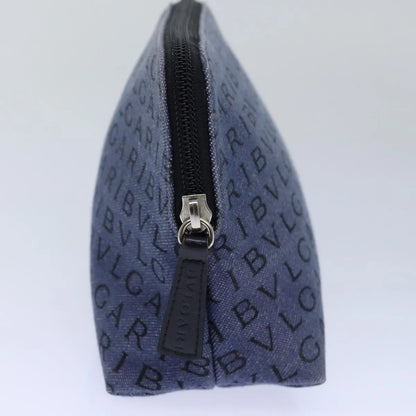 Bvlgari Pouch Canvas, Blue, Canvas, Clutch