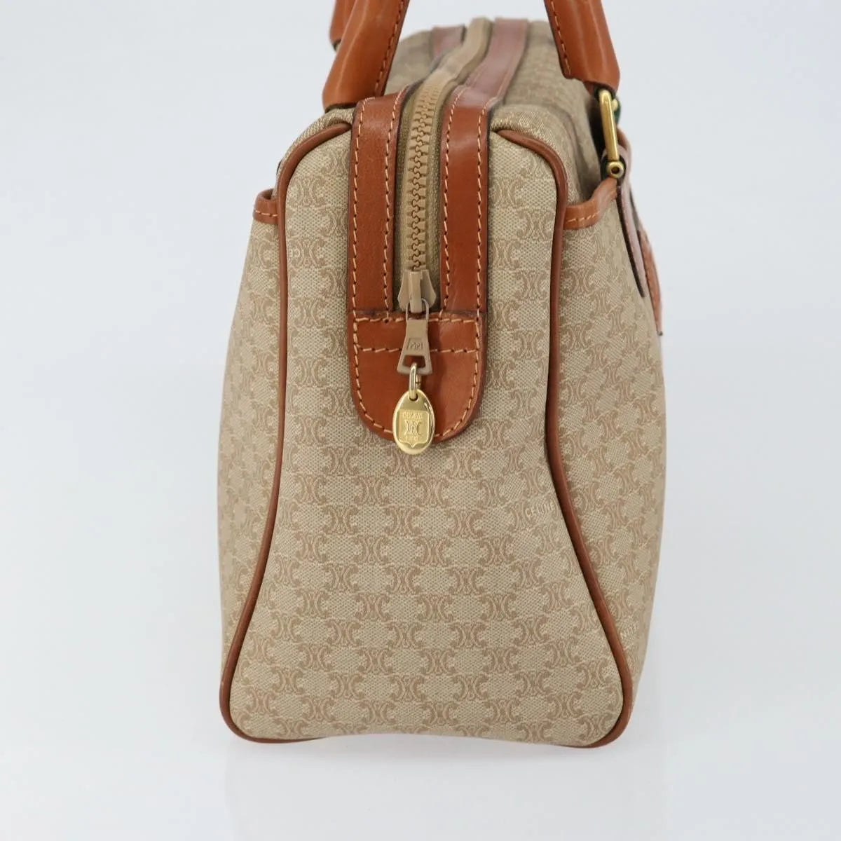 Celine Vintage Macadam Canvas, Beige, Canvas, Handbag