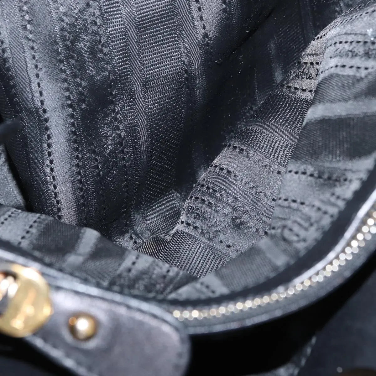 Salvatore Ferragamo W Chain Tote Leather, Black, Leather, Handbag