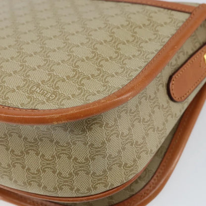 Celine Vintage Macadam Canvas and Leather, Beige, Canvas, Shoulder Bag