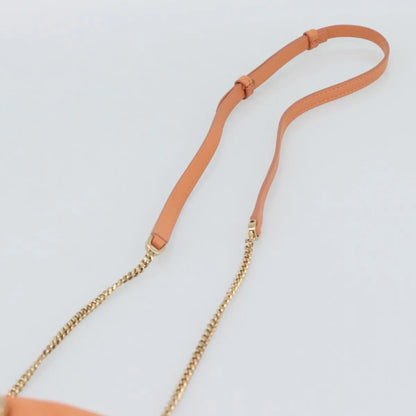 Bvlgari Serpenti Cabochon Phone Holder on Chain Diagonal Quilted Leather, Orange, Leather, Clutch