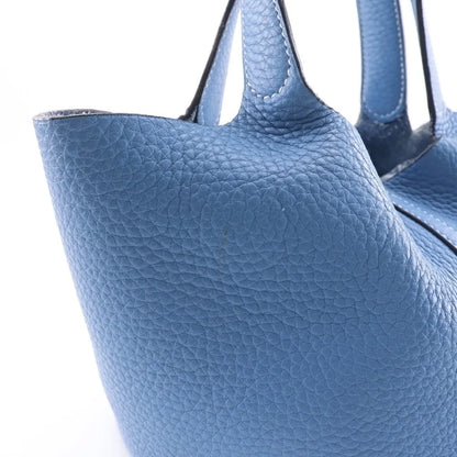 Hermes Picotin Lock Clemence, Blue, Leather, Handbag