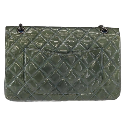 Chanel Reissue 2.55 Flap Quilted Patent, Green, Metal, Shoulder Bag