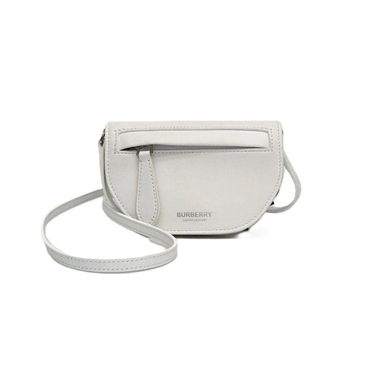 Burberry Olympia Flap Leather, White, Leather, Shoulder Bag