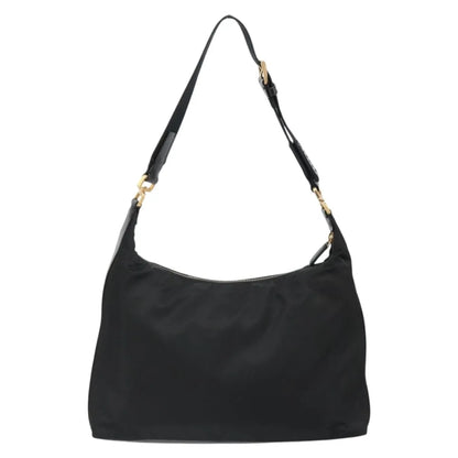 Prada Shoulder Python, Black, Nylon, Shoulder Bag