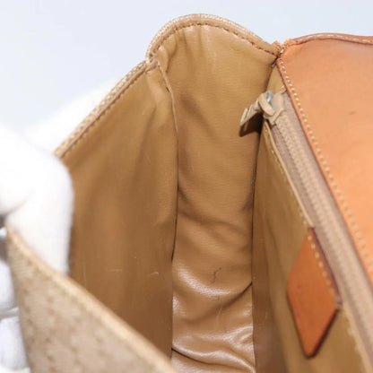 Celine Vintage Macadam Canvas and Leather, Beige, Canvas, Shoulder Bag